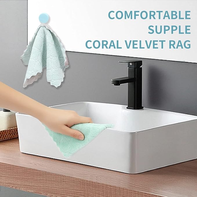 10 Pack Kitchen Dish Cloths Dish Towels,Super Absorbent Coral Fleece Cloth,Premium Dishcloths,Nonstick Oil Washable Fast Drying Dish Rags,Reusable Cloth forTable Chair Dish Glass