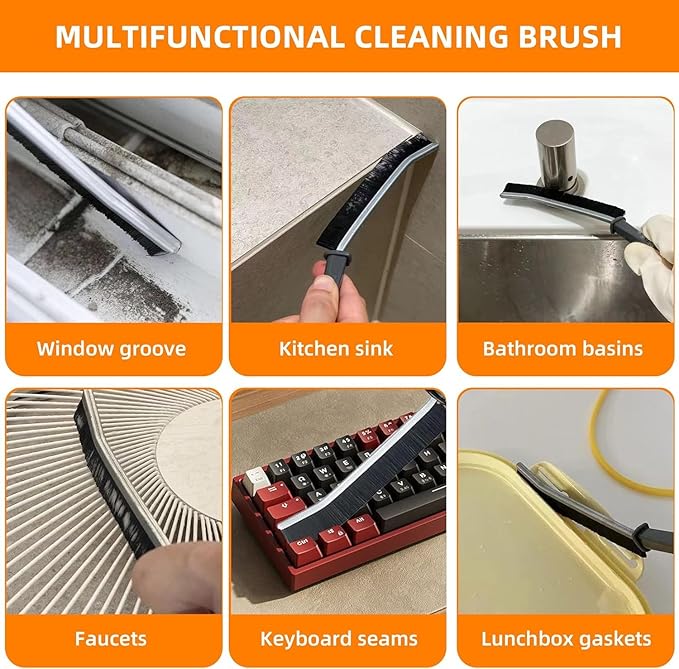 Crevice Cleaning Brush, Multifunctional Hard-Bristled Gap Scrub Brush, 2025 New Multifunctional Gap Cleaning Brush Tool, Dead Corners Brushes for Bathroom Kitchen Tiles Window Door