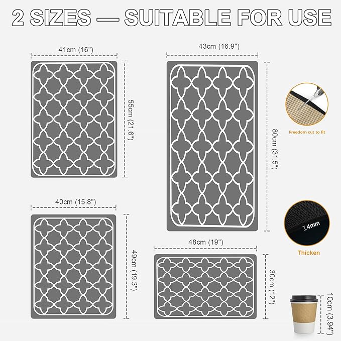 Dish Drying Mats for Kitchen Counter, Waterproof Coffee Mat for Countertop, Under Sink Mats, Coffee Bar Mat Accessories