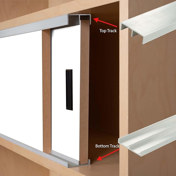 Outwater 3/4in Mill Finish Aluminum Sliding Door Track Set for Wood Doors, 48in Lengths (Pack of 3)