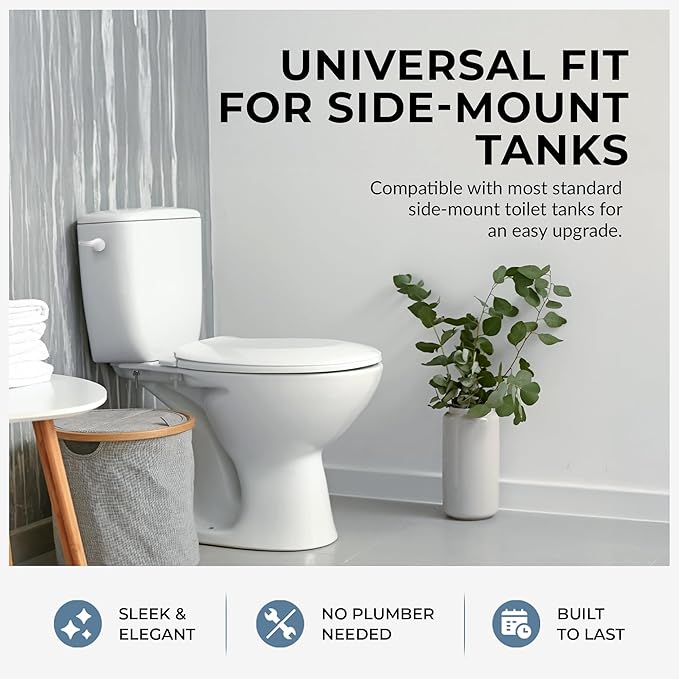 Qualihome Toilet Handle Replacement (White, Side Mount)
