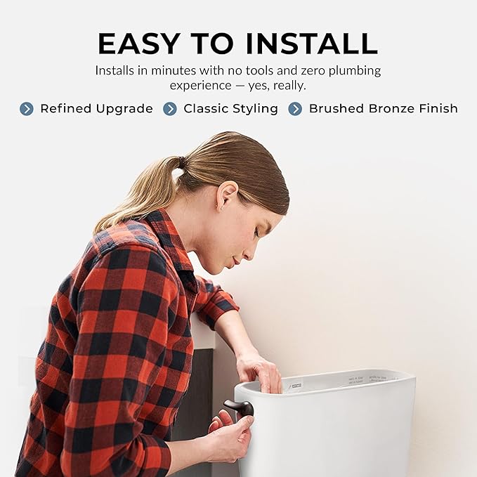 Qualihome Toilet Handle Replacement (Black, Side Mount)