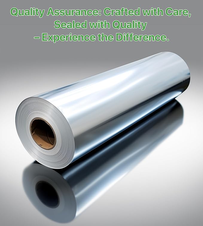 Aluminum Foil Wrap Roll 18 in x 500 ft Heavy Duty Commercial and Home Use for Food, BBQ, Grilling, Cooking, Baking, Roasting, Party (18 in x 500 ft, 1 Pack)
