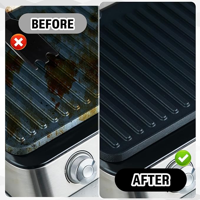 Universal Grill Scraper for George Foreman Indoor Grills and Other Indoor Grills with Grooves Heat Resistant Nylon Grill Spatula Cleaner Tool for Easy Cleaning Comfortable Grip (1)