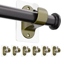 ANDGOO 6 Pack No Hole Curtain Rod Brackets Hangers, Self Adhesive Curtain Rod Holders, No Drilling, No Nail Heavy Duty Stick on Rod Hooks Bedroom, Bathroom, Livingroom, Kitchen (Retro)