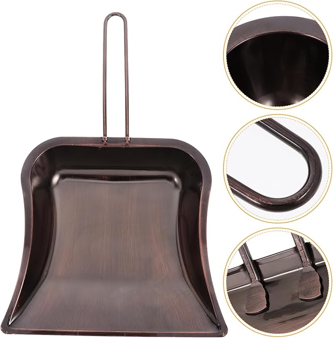 DOITOOL Mini Stainless Steel Dust Pan with Wide Lip, Short Handle Handheld Dustpan for Workshop and Tabletop Cleaning, Silver Heavy Duty Dust Shovel for Industrial Use