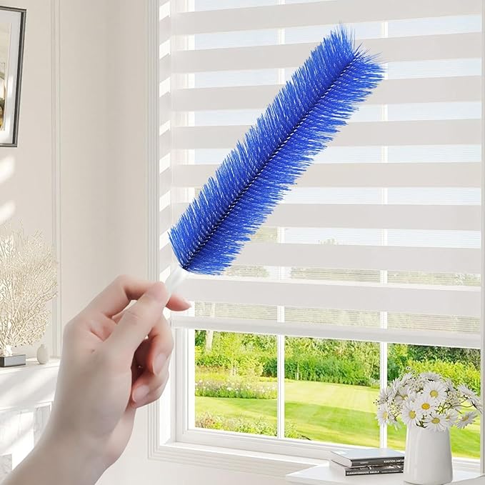 3 Pcs Fan Cleaning Brush, Fan Cleaner for Stand Up Fan, Bendable and Reusable Brush with Dense Bristles for Blinds and Air Conditioning Vents (Blue/Grey)