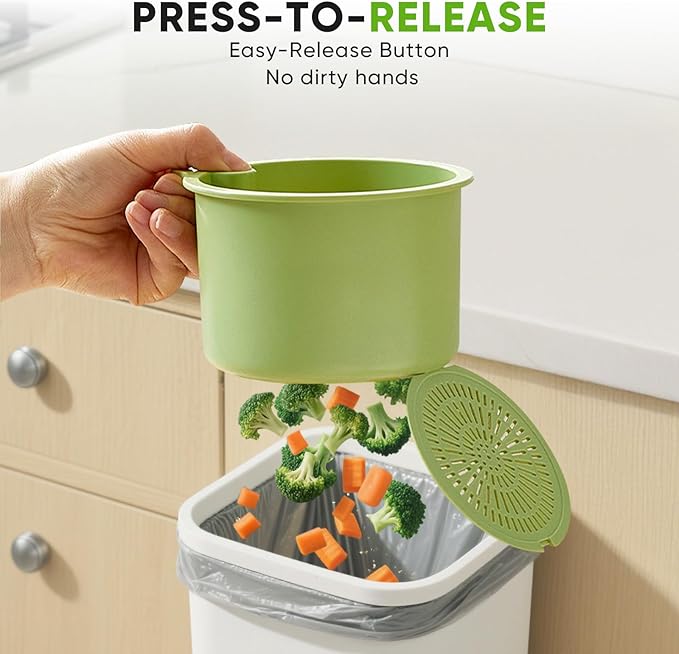 Hanging Food Waste Catcher for Sink, Sink Strainer Basket with Press Dumping, Self-Cleaning Design – Food Strainer for Sink, Faucet-Mounted Trash Catcher for Kitchen (Yellow)