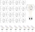Ainiv 4-Packs Indoor Mini Light Clips, Damage Free Hanging Christmas String Light Hooks with Adhesive Strips, Clear Wall Clips for Hanging Lights Xmas Decor and Cables, 80 Clear Clips and 80 Strips