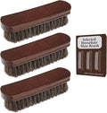 Professional 100% Horsehair Shoe Brush Premium Horsehair Dauber Applicators for Leather Shoes, Boots, Coats & Purses, Curved Handle for Comfortable Grip, Perfect for Leather Shine & Polish (3)
