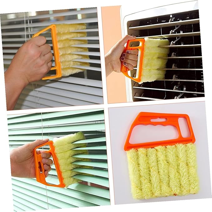 Window Cleaning Brush Set 2pcs 7-Finger 3-Finger Handheld Blinds Cleaning Brushes Home Window Air Conditioner Dust Removal Sturdy
