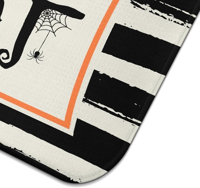 Halloween Dish Drying Mat for Kitchen Counter, Halloween Trick or Treat Microfiber Drying Mat,Distressed Black and White Background Washable Absorbent Countertop Holiday Dish Mat Drain Mat,18x24 Inch