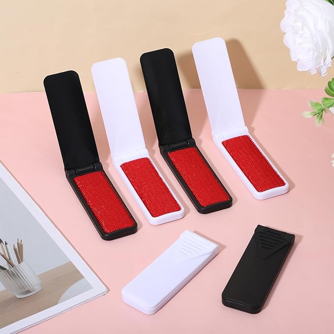 6 Pack Foldable Lint Brush Pet Hair Remover Portable Mini Clothes Brush Reusable Carpet Coat Lint Cleaning Brushes for Cat Dog Fur Pet Fluff Sofa Couch Fabric Furniture Clean Tool Travel