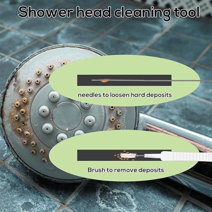 40pcs Shower Head Cleaner Tools, 2 Designs Shower Head Cleaning Brushes Multi-Size Showerhead Cleaner Picks Anti-Clogging Cleaning Brush for Bathroom Small Hole Gap Nozzles (Orange)