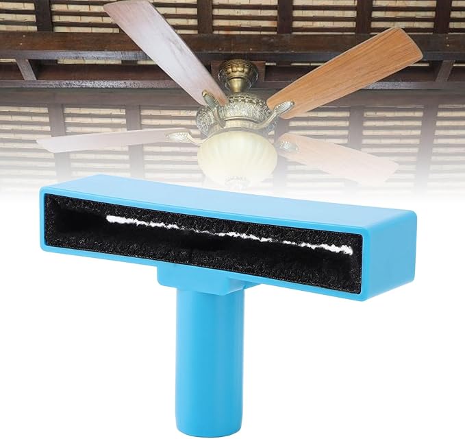 Ceiling Fan Blade Cleaner Duster, Fan Blade Cleaning Tool with Washable Brush Attachment, Efficient Dust Remover for Home Ceiling Fans (Blue)