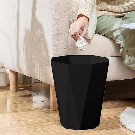 Bathroom Trash Can Garbage Can 1.8 Gallon Small Waste Basket Recycling Bin for Toilets Dorms Kitchens, Black