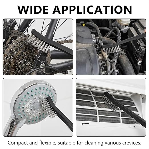 4 Pcs Small Cleaning Brushes, Small Wire Brush for Cleaning, Double-Ended Detail Cleanings Brush for Cleanings Welding Slag and Rust