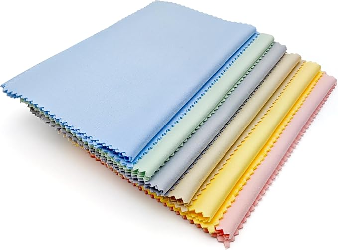 AIMI Assorted Colors Microfiber Cleaning Cloths - 6" x 7" Microfiber Glasses Cloth - Great for Cleaning Eyeglasses, Cell Phones, Screens, Lenses, Glasses and All Delicate Surface (24 Pack Multi-Color)