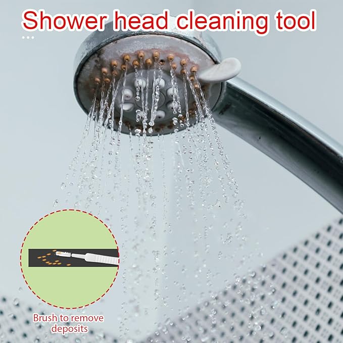 70pcs Shower Head Cleaner Tools, 2 Styles Shower Head Cleaning Picks Brushes for Unclogging Tiny Nozzles & Small Holes Multi-Size Bathroom Accessories for Faucets Sink Gaps and Micro Openings (Red)