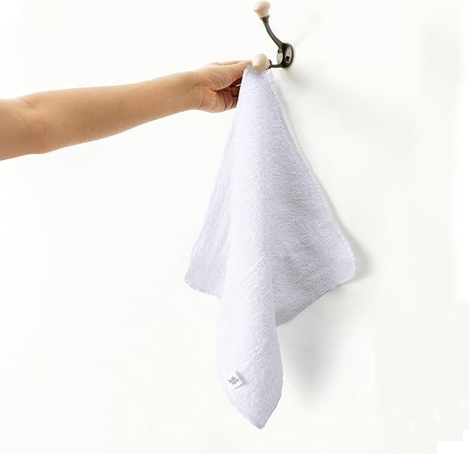 Textila Terry Wash Cloths – Pack of 10, White, 12x12 Inches – Soft, Absorbent & Multipurpose Cotton Washcloths for Face, Hand, Bath, Kitchen, Spa, Gym & Hotel Use