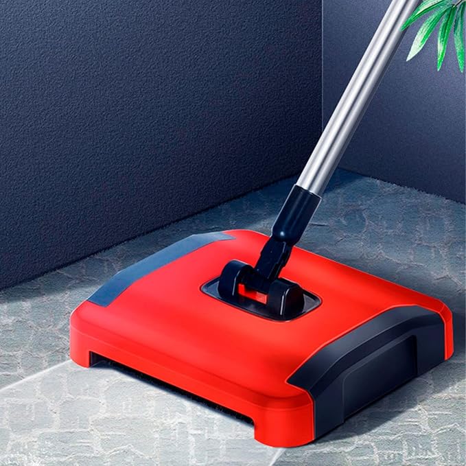 Household Sweeping Machine Carpet Sweeper Broom Manual Floor Sweeper Broom Efficient Rotatory Brush Brush Built-in Large-Capacity Trash Can