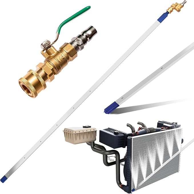 39'' Car Radiator Cleaning Wand,Radiator Cleaner Wand,Radiator Flush And Cleaner Tool,Home Car Truck Power Washer Wand,Pressure Washer Jetter Nozzle Flat Wands Fit Over 2000PSI Pressure Washer