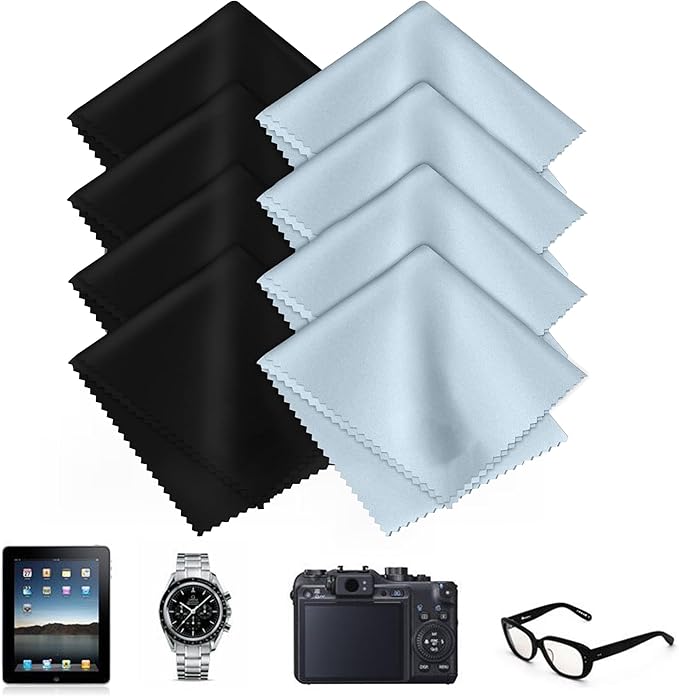 8-Pack Premium Microfiber Cleaning Cloths -Ultra-Soft, Streak-Free, lint-Free, Suitable for Glasses, Screens, Cameras, Mobile Phones,General Soft High-Quality Polishing Cloth and televisions