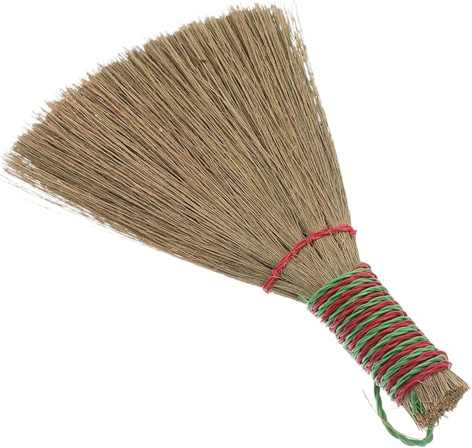 BESPORTBLE Natural Corn Bristle Handheld Broom with Handle for Indoor Dust Capture Lightweight Portable Sweeping Floors Furniture Multipurpose Cleaning in Living Rooms Bedrooms Kitchens