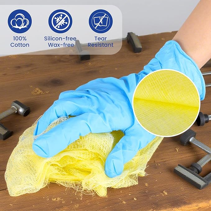 CAREGY 16Pcs Tack Cloth for Removing Dust from Woodworking, Sanding Particles, Clean & Polish, Ideal for Woodworking & Painting,Wax and Silicone Free, 18 x 36 Inches Dust Cloths