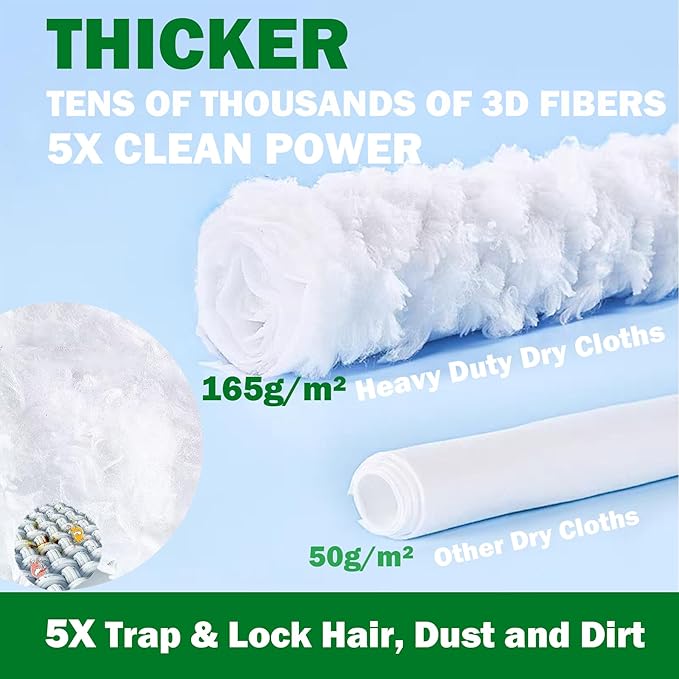 Heavy Duty Dry Sweeping Cloth Refills for Swiffer Sweeper Mop, Sweeper Pet Dry Pad Refills to Clean Dust, Pet Hair, Dirt, Floor Duster Mop Pads, 30 Count