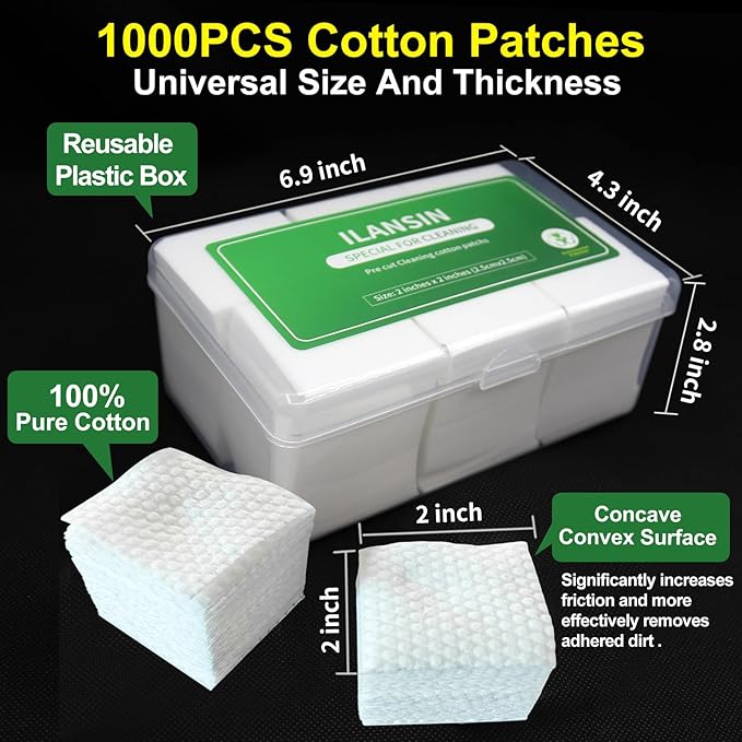 3000/1500PCS Gun Cleaning Patches+CLP Oil,2"x2" Lint Free Gun Cleaning Cloth,Professional Wipes for Shot Pistol/All Caliber of Firearms.Store in Box Can Store Gun Cleaning Kit,Choose Your Set