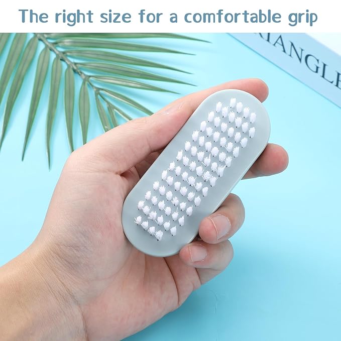 4 Pack Nail Brush for Cleaning Fingernails, Two Sided Fingernail Scrub Brush Soft Stiff Bristles Nails Scrubber Brushes Hand Nail Cleaning Brushes for Hands, Toes Men, Women