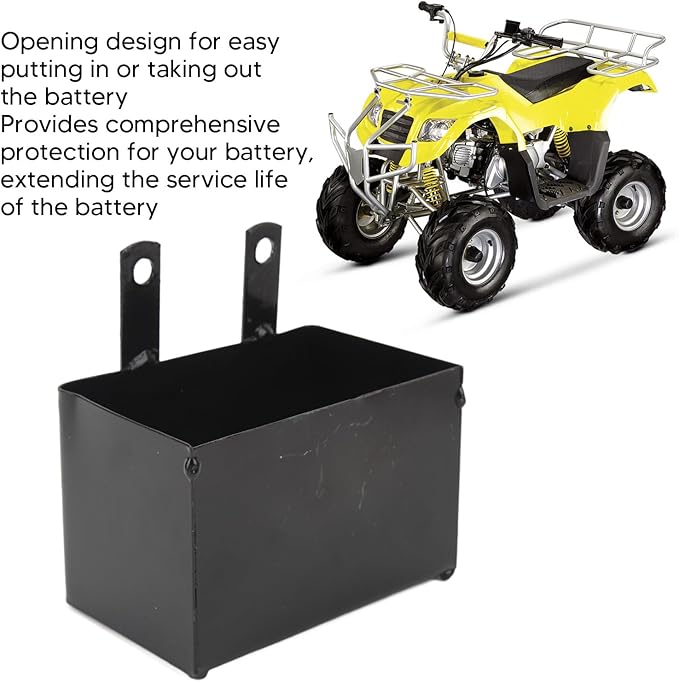 Battery Carrier Case, Motorcycle Battery Box Holder Black Rustproof Sturdy Structure for to ATV Motorbike Dirt Bike