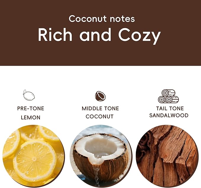 Car Air Freshener Natural Essential Oil Scent, Car Odor Eliminator and Purifier, Vent Clip Air Freshener for Car (Starter/Coconut)