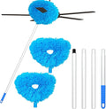 2 Pack Ceiling Fan Cleaner Duster,Reusable Microfiber High Ceiling Fan Blade Cleaner with Removable Extension Pole 13 to 50 Inch for Cleaning,Bookshelves,Door,Window Top,Furniture