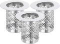 uxcell 2 Pack Shower Drain Strainer, 2" x 2" Stainless Steel Floor Drain Strainer Deep Sink Hair Catcher for Kitchen Bathroom Balcony Floor Drain, Fit Hole Size from 1.18" to 1.97"