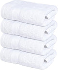 Infinitee Xclusives Luxury Wash Cloths for Showering [13x13] – 100% Cotton Washcloths [Pack of 4], Soft and Absorbent Face Towels for Bathroom Wash Clothes, Gym, and Spa (Brilliant White)