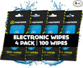 Fortress Electronic Wipes (25 ct, Pack of 4) To-Go Tech Wipes for Screens, Phones, Keyboards, TV Monitors, Computer Screens, and More [Travel Size] Skin-Safe