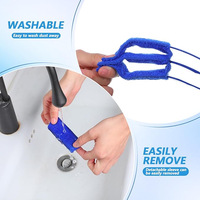 Blind Cleaner Duster Tool, 2 Pack 3 Arms Blind Duster with 4 Microfiber Sleeves Window Blinds Cleaner Tool for Car Air Condition Vent Cleaning Tools