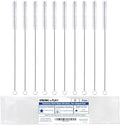 Strong 'n Flex Nylon Straw Cleaner Brushes – Fan-Shaped End for Tight Spaces, Ideal for Reusable Straws, Water Bottles, Sippy Cups & Pipes – Includes Zippered Pouch – 12" Long – Set of 10