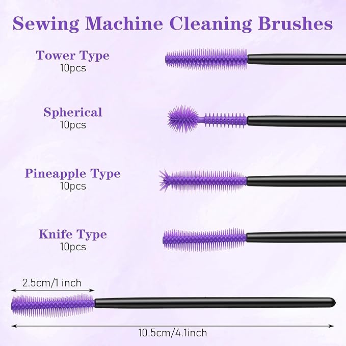 40 PCS Sewing Machine Cleaning Brushes for Quilting Supplies Reusable Silicone Dense Bristles Clean Brush Nook and Cranny Tiny Cleaning Brushes for Small Crevices Machine Gaps Computer Keyboards