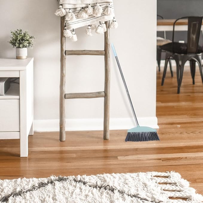 Heavy-Duty Broom Outdoor Indoor Broom for Floor Cleaning with Long Handle 34 inch for Sweeping Concrete Courtyard Garage Patio Indoor Home Kitchen Office Lobby