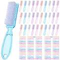 100 Pcs Handle Grip Nail Brush Bulk Nail Brushes for Cleaning Fingernails Soft Bristles Cleaning Brushes, Soft Stiff Bristles Pedicure Manicure Tools for Toe, 5 Colors