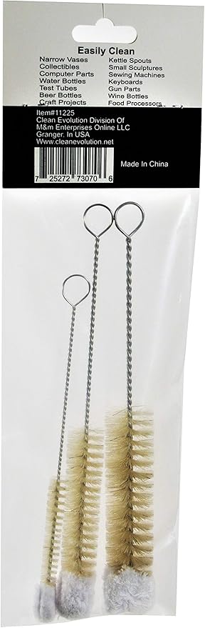 Bendable Bottle Brush Set - Soft Bristle Crevice & Small Cleaning Brushes for Narrow Spaces & Test Tubes