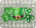 Khope St Patrick's Day Dish Drying Mat for Kitchen Counter 18x24 Inch Green Shamrock Hat Eucalyptus Leaves Reusable Washable Drying Pad Countertop Home Decor