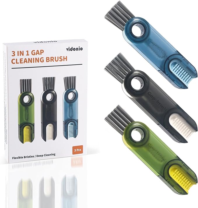 3 in 1 Cup Lid Gap Cleaning Brush Set, Multifunctional Insulation Bottle Cleaning Tools, Mutipurpose Tiny Silicone Cup Holder Cleaner, Home Kitchen Cleaning Tools