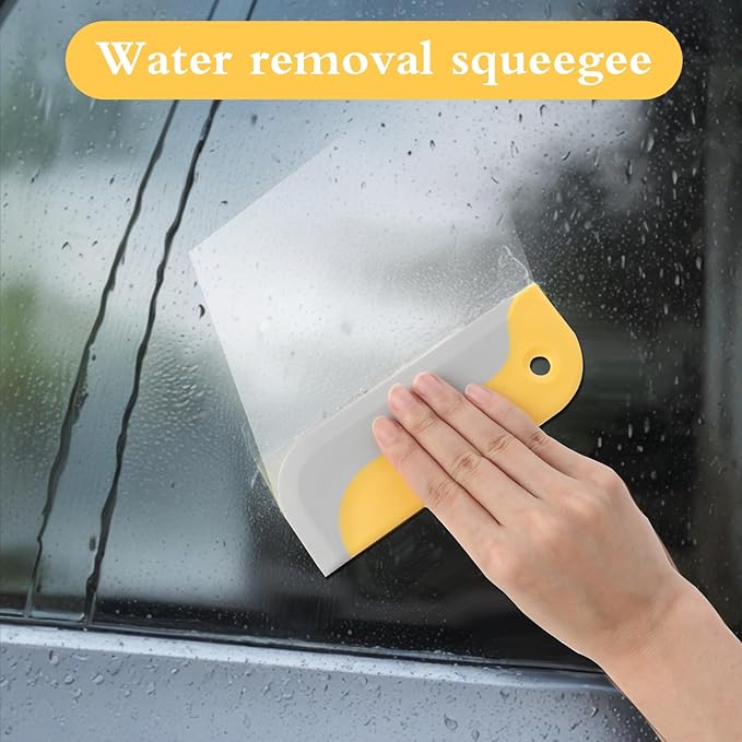 3 Pcs Small Squeegees Mini Rubber Blade Mini Water Scraper Window Tint Tools Glass Cleaner Squeegee Tool for Window, Mirror, Bathroom, Kitchen Countertops and Sink, Car Windshield (3 Colors)