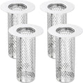 uxcell 4 Pack Shower Drain Strainer, 3.2" x 2" 304 Stainless Steel Floor Drain Strainer Deep Sink Hair Catcher for Kitchen Bathroom Balcony Floor Drain, Fit Hole Size from 1.1" to 2"