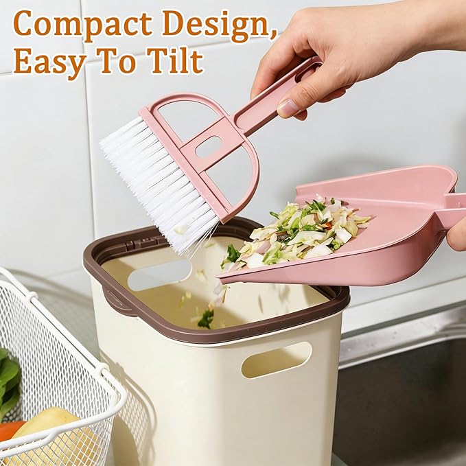 uxcell Mini Dustpan and Brush Set, Small Broom and Dustpan Set for Home Office Tabletops Sofas Keyboards Cleaning, Bright Green