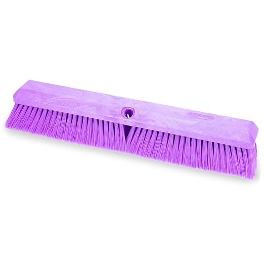 SPARTA 41891EC68 Omni Sweep Plastic Push Broom Head, Heavy Duty, Industrial Broom with Color Code System for Outdoor, Indoor, Concrete, Patio, Kitchen, Bathroom, 24 Inches, Purple, (Pack of 12)